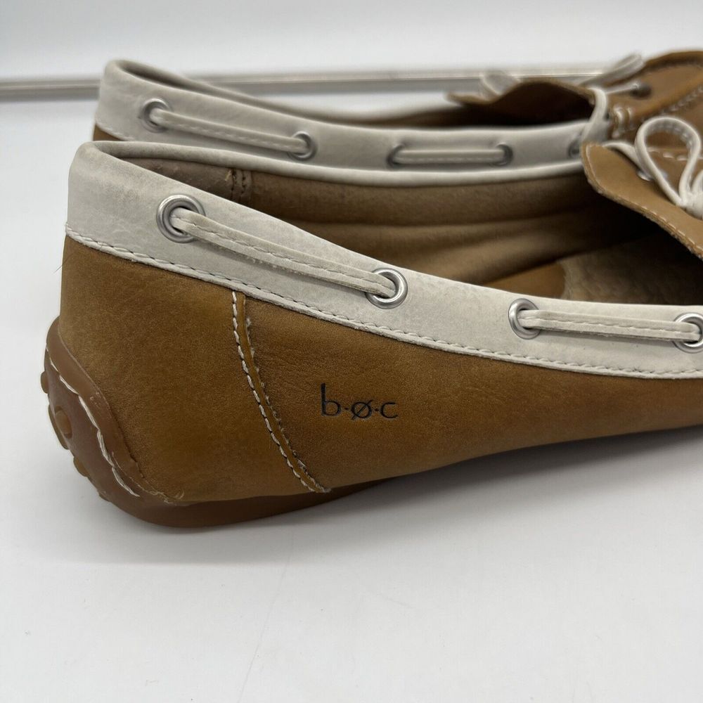 BOC BORN CONCEPTS BROWN White SLIP ON LOAFERS‎ MOCCASINS FLATS 8M - Picture 6 of 11